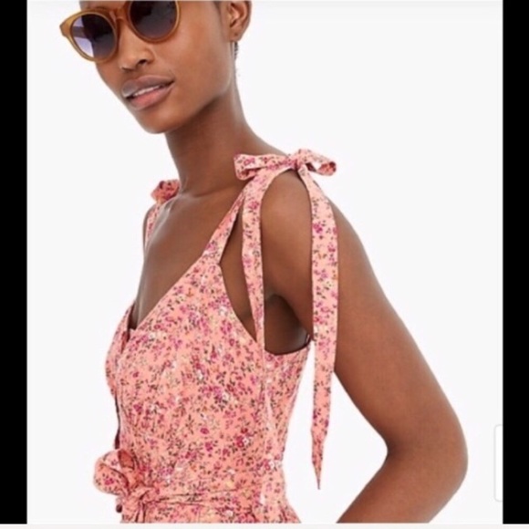 J. Crew button dress midi ruffle hem 6 NWT - Picture 3 of 10